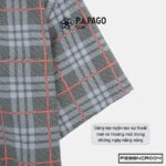 Áo sơ mi nam trung niên PAPAGO tay ngắn lai bầu vải lụa sọc caro - P23SNCR004 - Ảnh 7