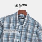 Áo sơ mi nam PAPAGO tay ngắn vải Lụa bóng in caro