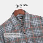 Áo sơ mi nam trung niên PAPAGO tay ngắn lai bầu vải lụa sọc caro - P23SNCR004 - Ảnh 5