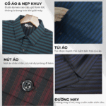 Áo sơ mi nam Trung niên tay ngắn PAPAGO vải Cotton 100% không pha - P23SNKN001 - Ảnh 4
