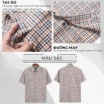 Áo sơ mi sọc caro nam Trung niên PAPAGO tay ngắn lai ngang - P25SNCR012 - Ảnh 5