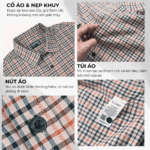 Áo sơ mi sọc caro nam Trung niên PAPAGO tay ngắn lai ngang - P25SNCR012 - Ảnh 4
