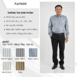 Áo sơ mi nam Trung niên tay dài PAPAGO vải Xô đũi kẻ sọc - P23SDKD001 - Ảnh 2