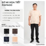 Áo sơ mi nam Trung niên tay ngắn lai ngang PAPAGO vải Xô ép - P23SNHT006 - Ảnh 2