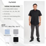 Áo sơ mi nam PAPAGO vải Oxford tay ngắn lai bầu - P24SNCT001 - Ảnh 2