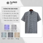 Áo sơ mi nam Trung niên PAPAGO vải Xô đũi lai ngang in họa tiết P24SNHT010 - Ảnh 3