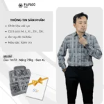 Áo sơ mi nam trung niên PAPAGO tay dài lai bầu form rộng vải lụa thun mềm mát sọc caro cao cấp - P23SDCR001 - Ảnh 2