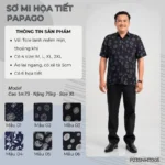 Áo sơ mi nam trung niên PAPAGO tay ngắn lai ngang xẻ tà - P23SNHT005 - Ảnh 2