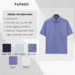 Áo sơ mi nam Trung niên PAPAGO vải samrai tay ngắn lai ngang - P25SNTT001 - Ảnh 2
