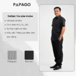 Áo sơ mi nam Trung niên PAPAGO tay ngắn lai bầu họa tiết sọc nhí -  P23SNKD002 - Ảnh 2