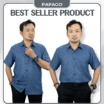 Áo sơ mi nam Trung niên tay ngắn PAPAGO vải Cotton 100% không pha - P23SNKN001 - Ảnh 2