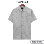 Áo sơ mi nam trung niên PAPAGO tay ngắn vải xô đũi thoáng mát lai ngang in họa tiết - P25SNHT012 - Ảnh 11