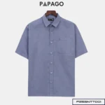 Áo sơ mi nam Trung niên PAPAGO vải samrai tay ngắn lai ngang - P25SNTT001 - Ảnh 12