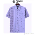 Áo sơ mi nam Trung niên PAPAGO vải Xô đũi lai ngang in họa tiết P24SNHT010 - Ảnh 15