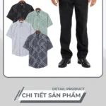 Áo sơ mi nam Trung niên tay ngắn PAPAGO vải Lụa in hoạ tiết - P23SNHT001 - Ảnh 3