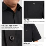 Áo sơ mi nam PAPAGO vải Oxford tay ngắn lai bầu - P24SNCT001 - Ảnh 4