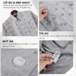 Áo sơ mi nam Trung niên PAPAGO vải Xô đũi lai ngang in họa tiết P24SNHT010 - Ảnh 5