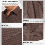 Áo sơ mi nam trung niên PAPAGO màu Nâu tay ngắn lai ngang vải Xô đũi - P23SNCR009 - Ảnh 4