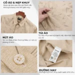 Áo sơ mi nam trung niên PAPAGO tay ngắn vải xô đũi thoáng mát lai ngang in họa tiết - P25SNHT012 - Ảnh 4