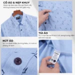 Áo sơ mi Trung niên lai bầu in họa tiết đơn giản P24SNHT011 - Ảnh 4