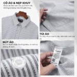 Áo sơ mi nam Trung niên tay dài chất liệu Oxford sọc cao cấp - P25SDKD003 - Ảnh 9