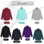 Áo sơ mi nam trung niên PAPAGO tay dài vải kate màu trơn - P23SDKT001 - Ảnh 5