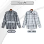 Áo sơ mi nam Trung niên PAPAGO tay dài vải Lụa in hoạ tiết sọc caro - P23SDCR002 - Ảnh 7