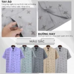 Áo sơ mi nam Trung niên PAPAGO vải Xô đũi lai ngang in họa tiết P24SNHT010 - Ảnh 6