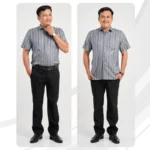 Áo sơ mi Trung niên PAPAGO tay ngắn kẻ sọc vải Xô đũi - P23SNKD001 - Ảnh 6