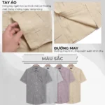 Áo sơ mi nam trung niên PAPAGO tay ngắn lai bầu vải xô đũi in họa tiết - P24SNHT009 - Ảnh 5