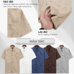 Áo sơ mi nam trung niên PAPAGO tay ngắn vải xô đũi thoáng mát lai ngang in họa tiết - P25SNHT012 - Ảnh 5