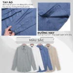 Áo sơ mi nam trung niên PAPAGO tay dài lai bầu vải xô đũi in họa tiết - P24SDHT001 - Ảnh 5