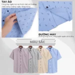 Áo sơ mi Trung niên lai bầu in họa tiết đơn giản P24SNHT011 - Ảnh 5