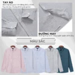 Áo sơ mi nam Trung niên tay dài chất liệu Oxford sọc cao cấp - P25SDKD003 - Ảnh 10