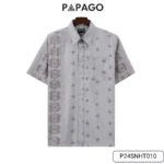 Áo sơ mi nam Trung niên PAPAGO vải Xô đũi lai ngang in họa tiết P24SNHT010 - Ảnh 8