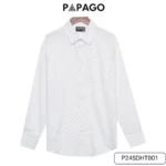 Áo sơ mi nam trung niên PAPAGO tay dài lai bầu vải xô đũi in họa tiết - P24SDHT001 - Ảnh 7