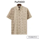 Áo sơ mi nam Trung niên PAPAGO vải Xô đũi lai ngang in họa tiết P24SNHT010 - Ảnh 9