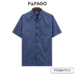 Áo sơ mi nam trung niên PAPAGO tay ngắn vải xô đũi thoáng mát lai ngang in họa tiết - P25SNHT012 - Ảnh 8