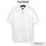 Áo sơ mi nam trung niên PAPAGO tay ngắn vải xô đũi thoáng mát lai ngang in họa tiết - P25SNHT012 - Ảnh 9