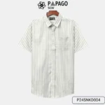 Áo sơ mi Nam Trung niên tay ngắn lai bầu kẻ sọc vải linen không nhăn P24SNKD004 - Ảnh 10