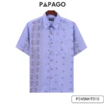 Áo sơ mi nam Trung niên PAPAGO vải Xô đũi lai ngang in họa tiết P24SNHT010 - Ảnh 11