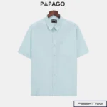Áo sơ mi nam Trung niên PAPAGO vải samrai tay ngắn lai ngang - P25SNTT001 - Ảnh 10