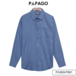 Áo sơ mi nam trung niên PAPAGO tay dài lai bầu vải xô đũi in họa tiết - P24SDHT001 - Ảnh 10