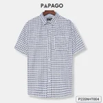 Áo sơ mi nam trung niên PAPAGO tay ngắn lai ngang in họa tiết - P23SNHT004 - Ảnh 7