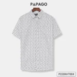 Áo sơ mi nam trung niên PAPAGO tay ngắn lai ngang in họa tiết - P23SNHT004 - Ảnh 5
