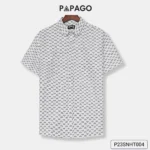 Áo sơ mi nam trung niên PAPAGO tay ngắn lai ngang in họa tiết - P23SNHT004 - Ảnh 4