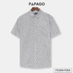 Áo sơ mi nam trung niên PAPAGO tay ngắn lai ngang in họa tiết - P23SNHT004 - Ảnh 2