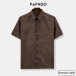 Áo sơ mi nam Trung niên tay ngắn PAPAGO vải Cotton 100% không pha - P23SNKN001 - Ảnh 8