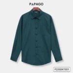 Áo sơ mi nam trung niên PAPAGO tay dài vải kate màu trơn - P23SDKT001 - Ảnh 11