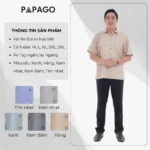 Áo sơ mi nam Trung niên PAPAGO vải Xô đũi lai ngang in họa tiết P24SNHT010 - Ảnh 2
